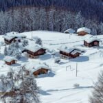 brown wooden house on snow covered ground during daytime